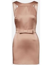 The New Arrivals Ilkyaz Ozel - Delphine Bow-Detail Satin Minidress - Lyst