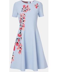 Carolina Herrera - Floral Jacquard Midi Dress - Lyst
