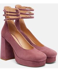 Chloé - Loti 100 Suede Platform Pumps - Lyst