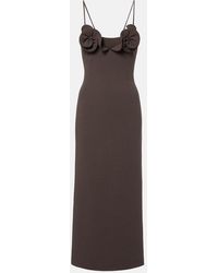 Magda Butrym - Floral-Applique Wool-Blend Midi Dress - Lyst