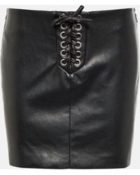 ROTATE BIRGER CHRISTENSEN - Lace-up Faux Leather Miniskirt - Lyst