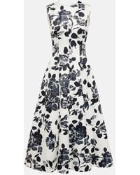 Emilia Wickstead - Mara Floral Twill Midi Dress - Lyst