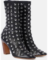 Khaite - Apollo 85 Studded Leather Ankle Boots - Lyst