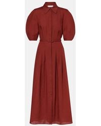 Gabriela Hearst - Maude Belted Linen Shirt Dress - Lyst