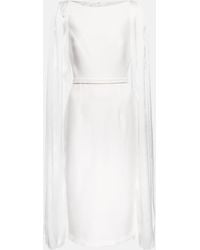 Safiyaa - Essiah Crepe And Satin Midi Dress - Lyst