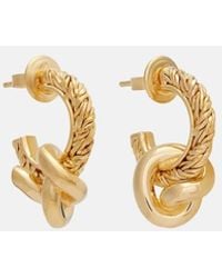 Bottega Veneta - Knot-Plated Hoop Earrings - Lyst