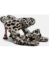 Aquazzura - Twist 95 Leopard-Print Sandals - Lyst