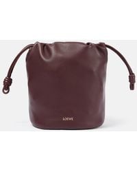 Loewe - Paula's Ibiza Flamenco Small Leather Bucket Bag - Lyst