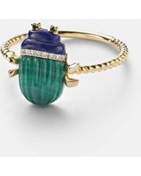 Yvonne Léon - Ring Scarabee Mini Aus 9Kt Gelbgold (375/1000) Mit Edelsteinen - Lyst