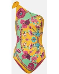 La DoubleJ - Goddess Floral One-Shoulder Swimsuit - Lyst