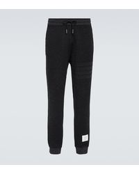 Thom Browne - 4-Bar Cotton And Silk Sweatpants - Lyst