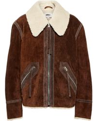MM6 by Maison Martin Margiela Faux Shearling-lined Suede Jacket - Brown