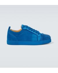 Christian Louboutin - Sneakers Louis Junior Spikes in suede - Lyst