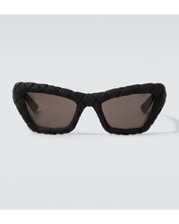 Bottega Veneta - Intrecciato Rectangular Sunglasses - Lyst
