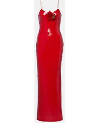 Rodarte - Floral-Applique Sequined Gown - Lyst