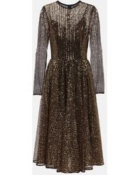 Dolce & Gabbana - Sequined Tulle Midi Dress - Lyst
