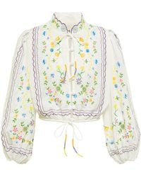ALÉMAIS Juniper Embroidered Cotton Top - Multicolour