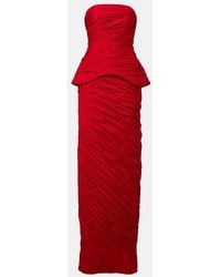Marmar Halim - Peplum Pleated Taffeta Gown - Lyst