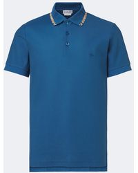 Burberry - Check Cotton Pique Polo Shirt - Lyst