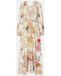 CAMILLA - Bedrucktes Maxikleid Aus Seide - Lyst