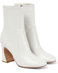 Gianvito Rossi Leather Ankle Boots - White
