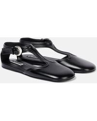 Jil Sander - Leather Mary Jane Flats - Lyst