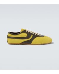 Dries Van Noten - Leather-Trimmed Suede Sneakers - Lyst