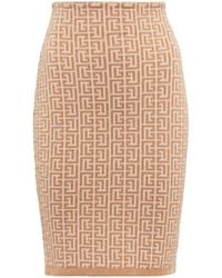 Balmain High-rise Wool-blend Miniskirt - Natural