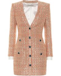 Alessandra Rich Minikleid aus Tweed mit Pailletten - Pink