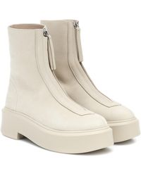 the row lace up boots Textured-nubuck platform ankle boots 