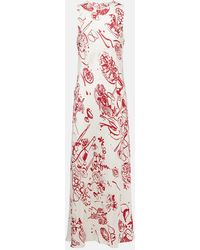 Asceno - Printed Silk Maxi Dress - Lyst