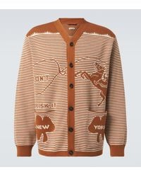 Bode - Buckaroo Striped Cotton Cardigan - Lyst