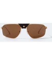 Cartier - Santos De Cartier Aviator Sunglasses - Lyst