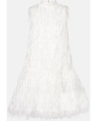 ROKSANDA - Bridal Odette Faux Feather-Trimmed Silk Minidress - Lyst