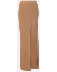 AYA MUSE - Faye Ribbed-Knit Cotton-Blend Maxi Skirt - Lyst