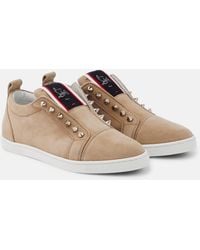 Christian Louboutin - Fav Fique A Vontade Suede Sneakers - Lyst