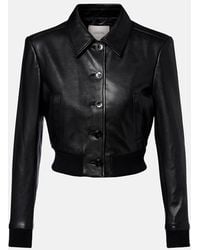 Dorothee Schumacher - Sleek Statement Cropped Leather Blouson Jacket - Lyst