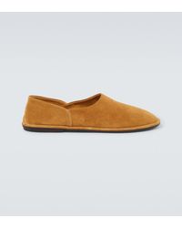 The Row - Canal Suede Slip-On Shoes - Lyst