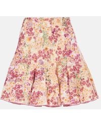 Agua Bendita - Minirock Cerezo Florecer Aus Leinen - Lyst