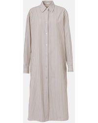The Row - Chihiro Striped Cotton Shirt Dress - Lyst