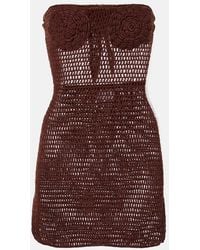 Anna Kosturova - Floral Crochet Cotton Bustier Dress - Lyst