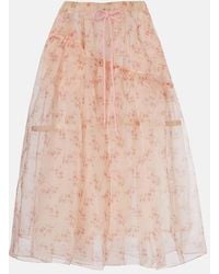 Simone Rocha - Floral Tulle Midi Skirt - Lyst