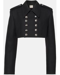KHAITE - Leara Cropped Wool-Blend Jacket - Lyst