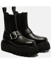 McQueen - Sofa Buckle Leather Ankle Boots - Lyst