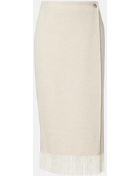 Polo Ralph Lauren - Fringed Herringbone Wool-Blend Wrap Skirt - Lyst