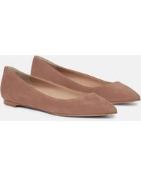 Gianvito Rossi - Suede Ballet Flats - Lyst