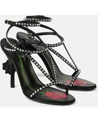 Magda Butrym - Crystal-Embellished Satin Sandals - Lyst