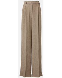 Loro Piana - Nyack Chevron Linen Crepe Wide-Leg Pants - Lyst