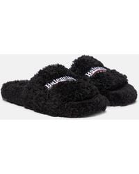 Balenciaga - Eco Shearling Slippers - Lyst