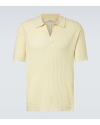 arch4 - Ribbed-Knit Cashmere Polo Shirt - Lyst